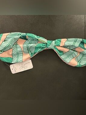 2/$18 NEW Dippin’ Daisy’s Tropical Palm Leaf Strapless Bikini Top Size Large